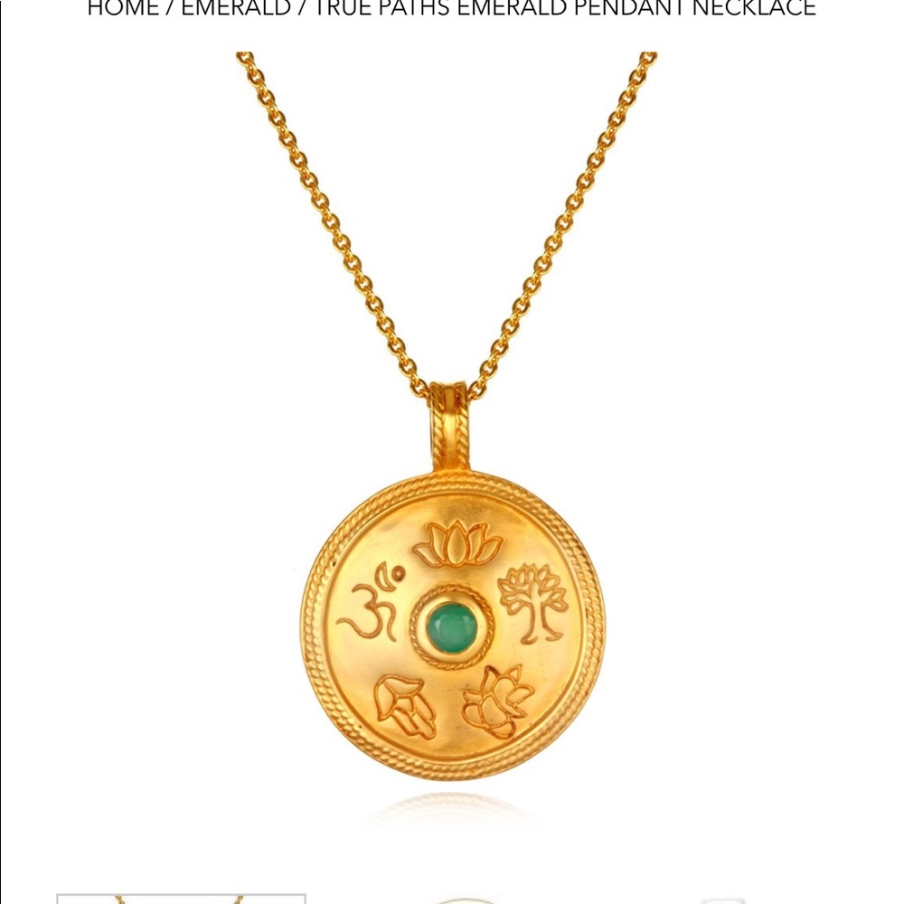 Satya True Paths Emerald Pendant Necklace in Gold
